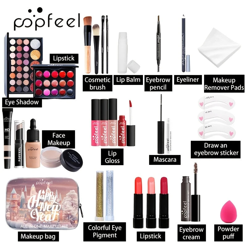 POPFEEL 2025 New Gift Cosmetic Makeup Set Beauty Makeup Box New Year Surprise Gift Mother's Day Present /tm
