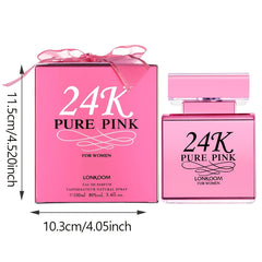 [Pure Pink, 24K Perfume] LONKOOM 24K Pure Pink Eau De Parfum - 100ml, Floral & Fruity Scent /tm
