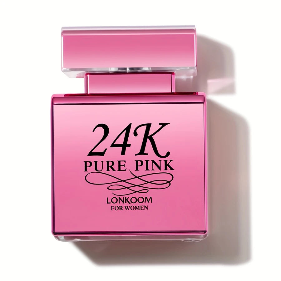 [Pure Pink, 24K Perfume] LONKOOM 24K Pure Pink Eau De Parfum - 100ml, Floral & Fruity Scent /tm