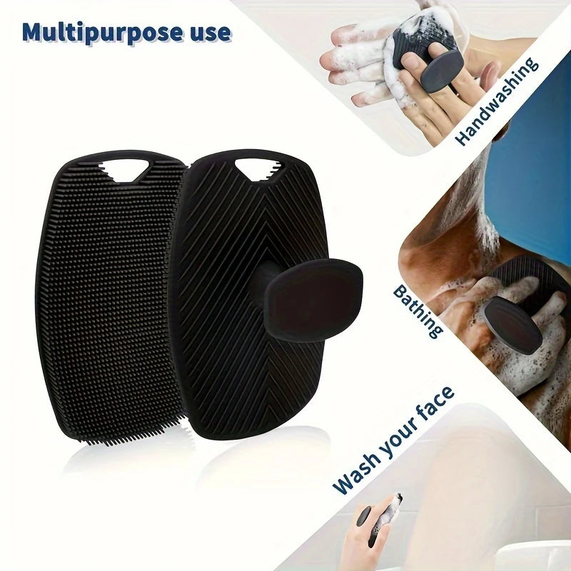 SoftTouch Gentleman's Exfoliator - Ergonomic Non-Slip Handle, Soft Silicone Body Scrubber for Gentle Exfoliation, Easy to Clean & Rinse, No Battery Needed, Perfect for Shower or Bath Time Men's Grooming / tm