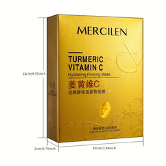 Turmeric Vitamin C Retinol Moisturizing And Firming Mask 6g*10pcs, Containing Collagen, Vitamin E, Niacinamide And Plant Squalane, Deep Cleaning, Moisturizing And Firming, Even Skin, Fine Pores, Suitable for All Skin Types  / tm