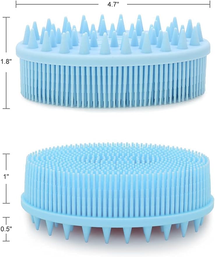 Upgrade 2 in 1 Bath and Shampoo Brush, Silicone Body Scrubber for Use in Shower, Exfoliating Body Brush / amz