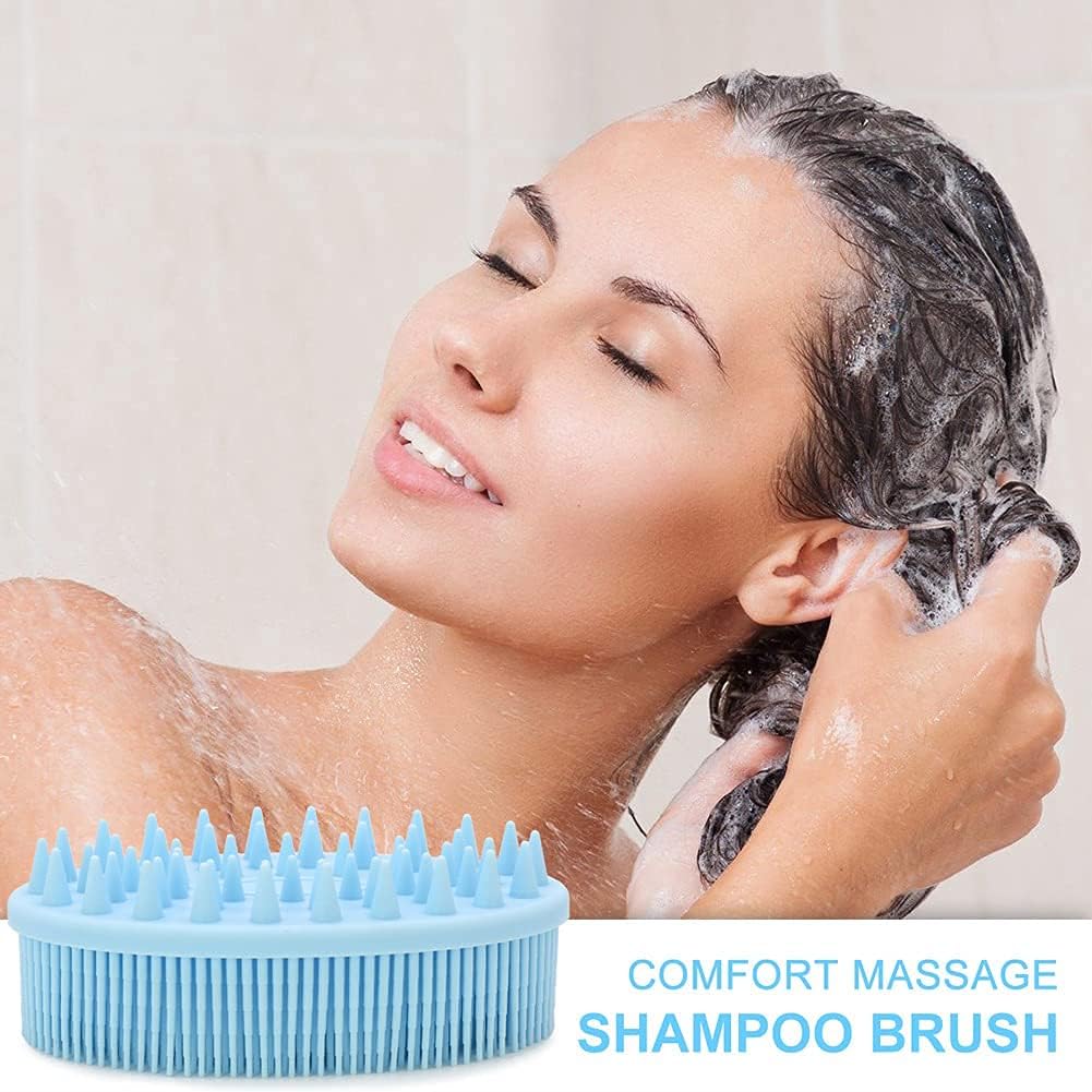 Upgrade 2 in 1 Bath and Shampoo Brush, Silicone Body Scrubber for Use in Shower, Exfoliating Body Brush / amz