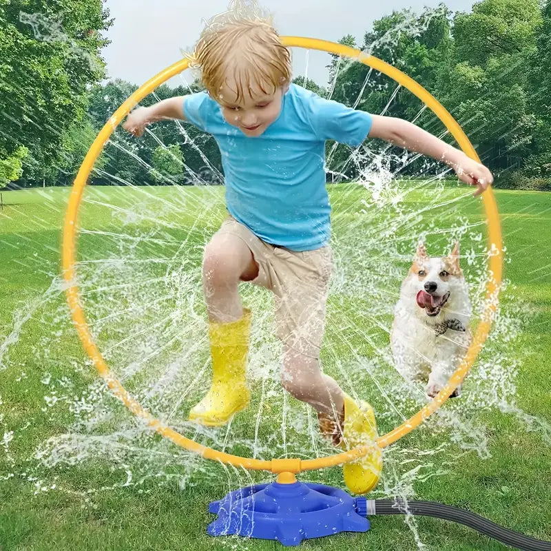 1pc/2-in-1 Kids' Rotating Water Sprinkler Toy, Summer Water Play for Children, Garden Fun, Parent-Child Interaction, Durable ABS Material, Ideal for Ages 3+, Keeps Gardens/Lawns Wet – Creative Gift for Halloween, Christmas, Easter,