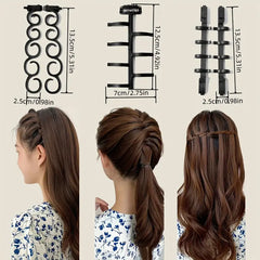 1/3/5pcs Effortless Hair Styling With Hair Twist Styling Bun Maker Braider Roller Hook For Women