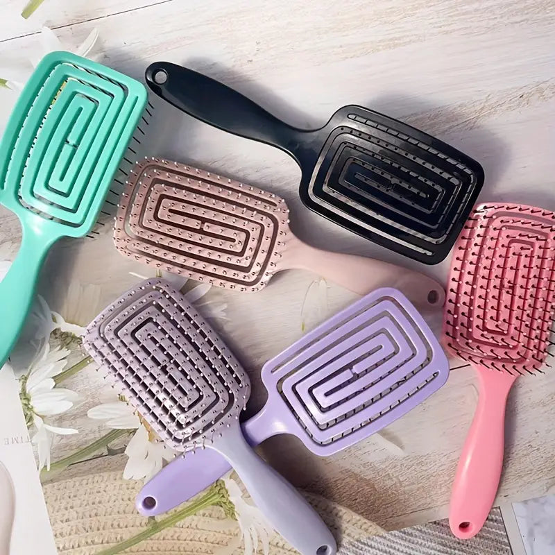 1pcs Hollow Out Hair Comb Anti Static Detangling Hair Comb Fluffy Hair Styling Comb For All Hair Types