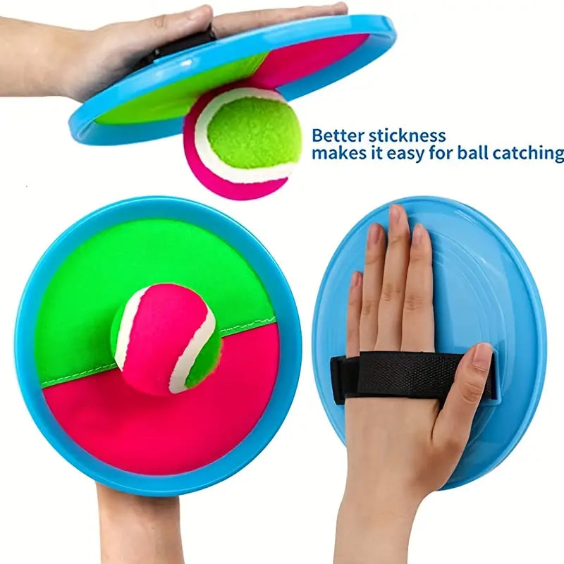 2 Paddles & 1 Ball Goo ball Kids Toys | Outdoor Games, Beach Toys, Toss and Ball Set | Perfect Beach Games Sets Playground Sets for Backyards Easter Gifts for Kids/Adults/Family