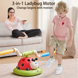 [3-in-1 | Ladybug] 3-in-1 Ladybug Motor Exercise Machine | Interactive Skipping Rope, Sensory Training Equipment | ABS Material, Indoor & Outdoor Parent-Child Play Toy/ tm