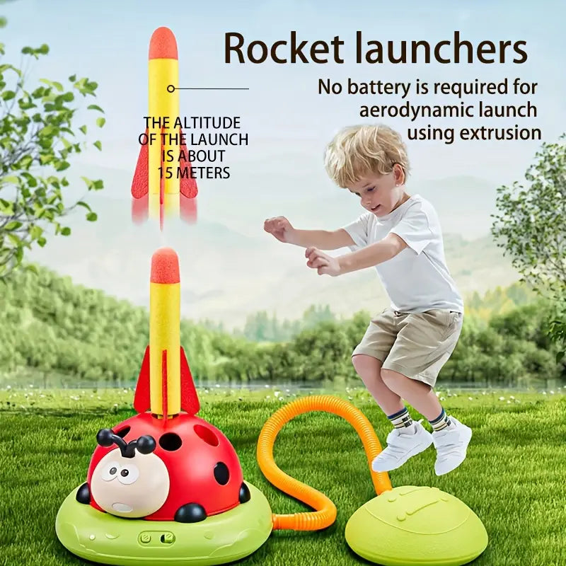 [3-in-1 | Ladybug] 3-in-1 Ladybug Motor Exercise Machine | Interactive Skipping Rope, Sensory Training Equipment | ABS Material, Indoor & Outdoor Parent-Child Play Toy/ tm