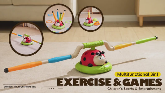 [3-in-1 | Ladybug] 3-in-1 Ladybug Motor Exercise Machine | Interactive Skipping Rope, Sensory Training Equipment | ABS Material, Indoor & Outdoor Parent-Child Play Toy/ tm